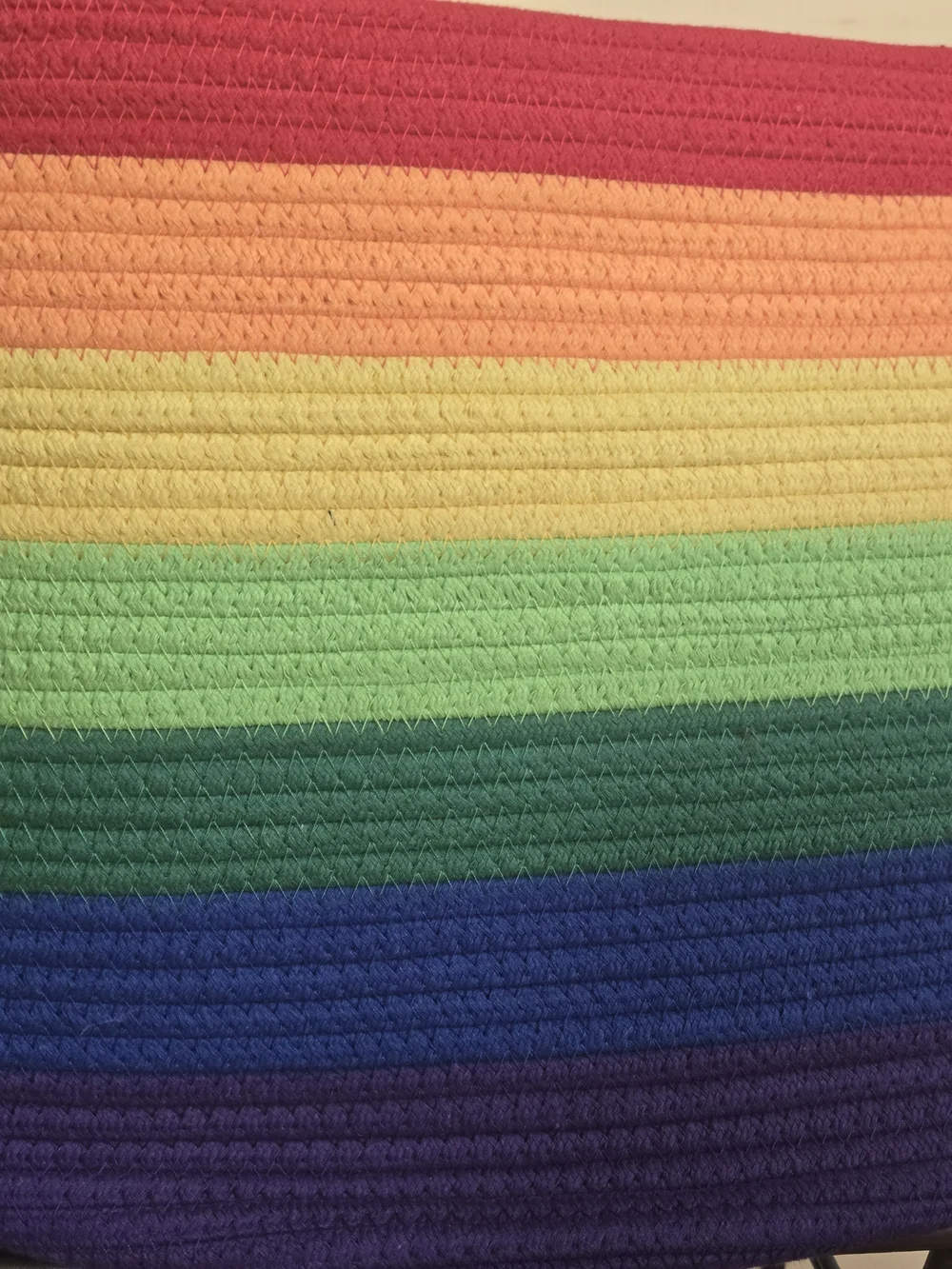NWOT Multicolor Rainbow Rope Storage Basket 24×13